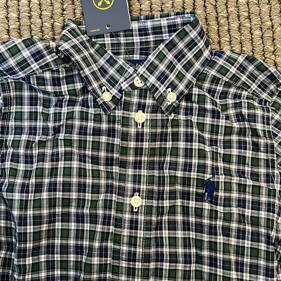 NWT Polo Ralph Lauren Kids Boy's Plaid Cotton Poplin Shirt with Stretch. Sz 2/2T - Picture 3 of 3